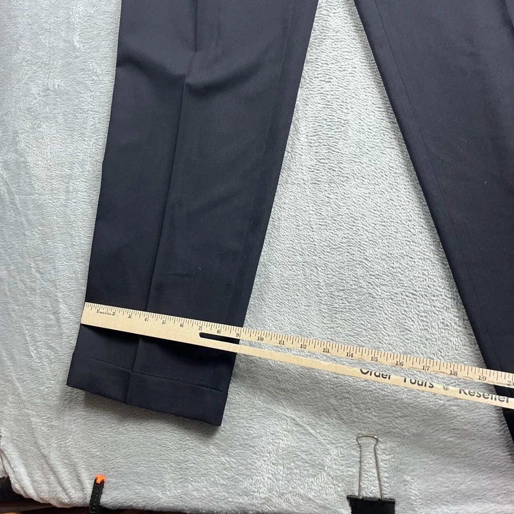 Lauren Ralph Lauren Total Comfort Men Pleated Cuffed Dress Pants Navy Blue 37x31